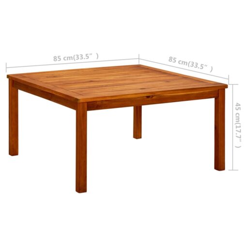 Garden Coffee Table 85x85x45 cm Solid Acacia Wood - Image 4