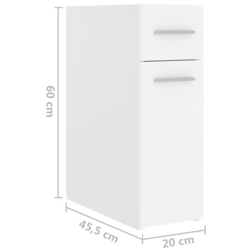 Apothecary Cabinet White 20x45.5x60 cm Engineered Wood - Image 4