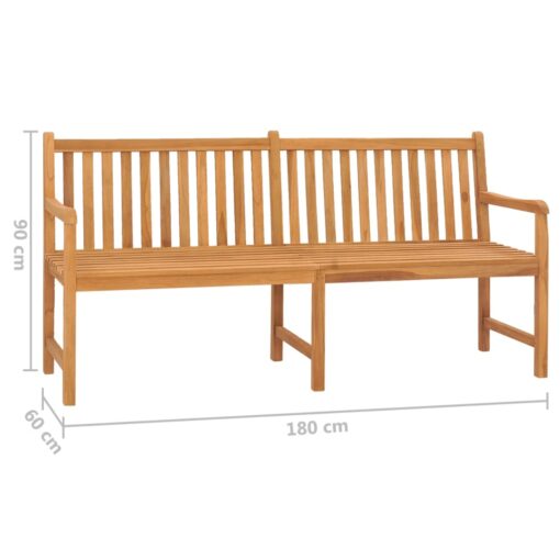 Garden Bench 180 cm Solid Teak Wood - Image 4