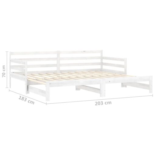 Pull-out Day Bed without Mattress White 2x(90x200)cm - Image 5
