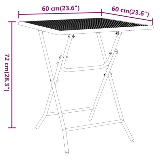 Garden Table 60x60x72 cm Expanded Metal Mesh Anthracite - Image 4