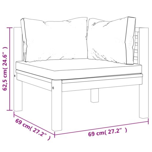 6 Piece Garden Lounge Set with Cushion Solid Acacia Wood - Image 4