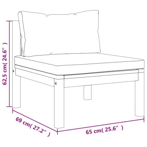 7 Piece Garden Lounge Set with Cushion Solid Acacia Wood - Image 7