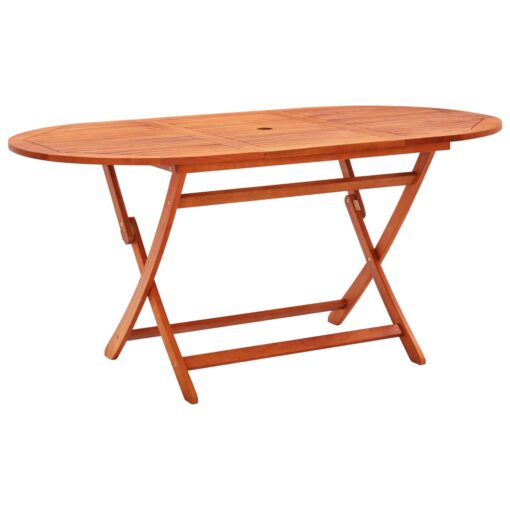7 Piece Folding Outdoor Dining Set Solid Eucalyptus Wood - Image 6