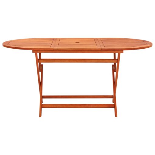 7 Piece Folding Outdoor Dining Set Solid Eucalyptus Wood - Image 7