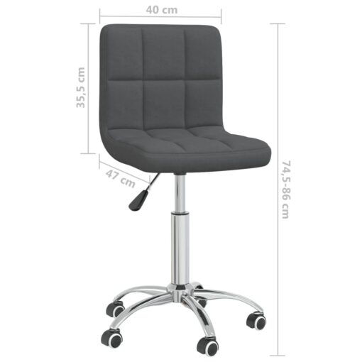 Swivel Dining Chair Dark Grey Fabric - Image 5