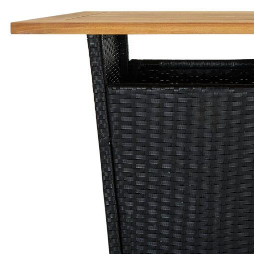 3 Piece Garden Bar Set with Cushions Poly Rattan Black - Image 4