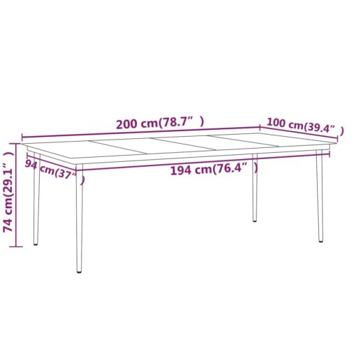 7 Piece Garden Dining Set Black - Image 4