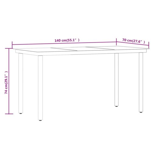 5 Piece Garden Dining Set Grey and Black - Image 4
