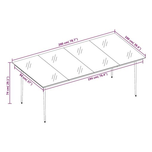 9 Piece Garden Dining Set with Cushions Grey - Image 7