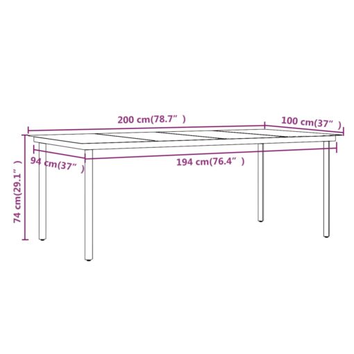 9 Piece Garden Dining Set with Cushions Black - Image 4