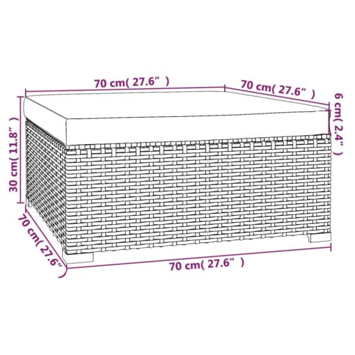 5 Piece Garden Lounge Set with Cushions Poly Rattan Grey - Image 5