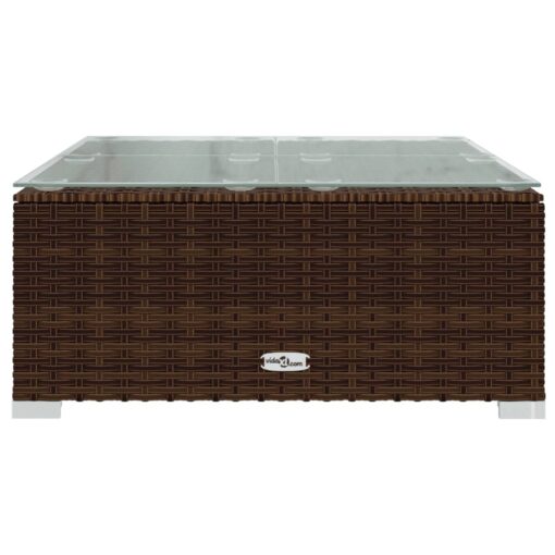 9 Piece Garden Lounge Set with Cushions Poly Rattan Brown - Image 4
