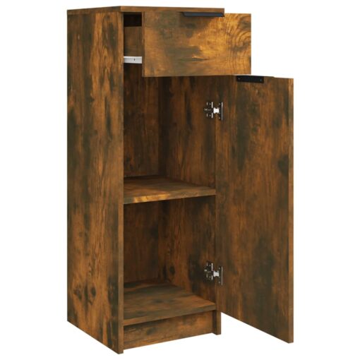 Bathroom Cabinet Smoked Oak 32x34x90 cm Engineered Wood - Image 4