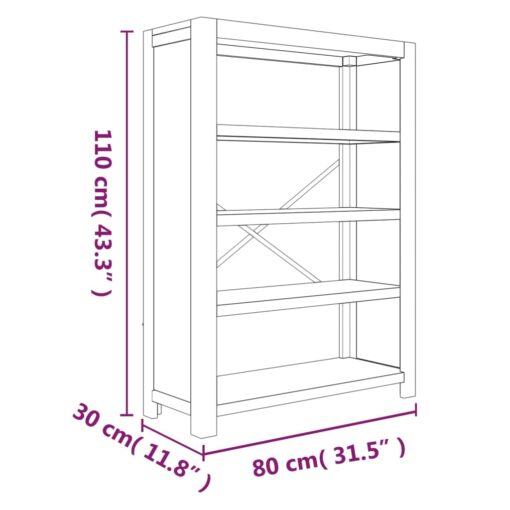 4-Tier Bookcase 80x30x110 cm Solid Wood Acacia - Image 4