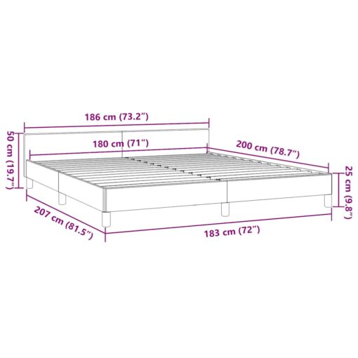 Bed Frame without Mattress Light Grey 180x200 cm Super King Fabric - Image 5