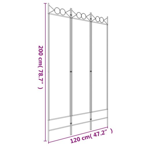 3-Panel Room Divider Anthracite 120x200 cm Fabric - Image 4