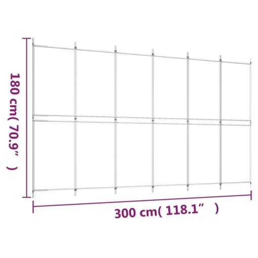 6-Panel Room Divider Anthracite 300x180 cm Fabric - Image 4