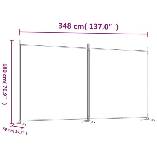 2-Panel Room Divider Anthracite 348x180 cm Fabric - Image 4