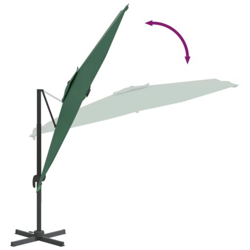 Cantilever Umbrella with Aluminium Pole Green 400x300 cm - Image 4