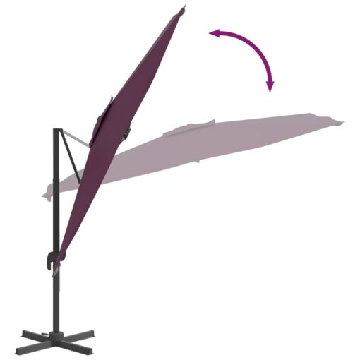 Cantilever Umbrella with Aluminium Pole Bordeaux Red 400x300 cm - Image 4