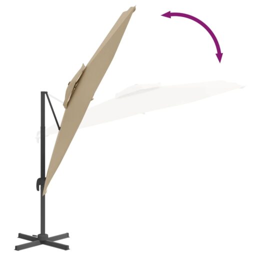 Double Top Cantilever Umbrella Taupe 300x300 cm - Image 4