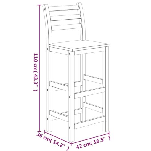 5 Piece Garden Bar Set Solid Wood  Acacia - Image 6