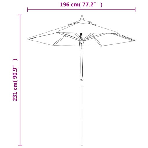 Garden Parasol with Wooden Pole Sand 196x231 cm - Image 4