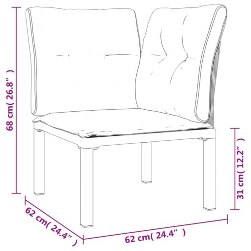 4 Piece Garden Lounge Set Black and Grey Poly Rattan - Image 6