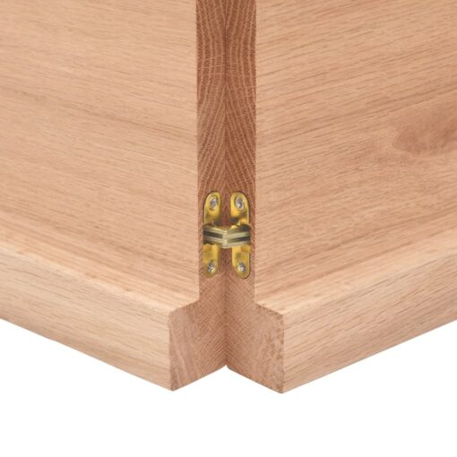 Wall Shelf Light Brown 120x50x(2-4) cm Treated Solid Wood Oak - Image 4