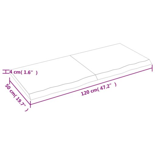 Wall Shelf Light Brown 120x50x(2-4) cm Treated Solid Wood Oak - Image 6