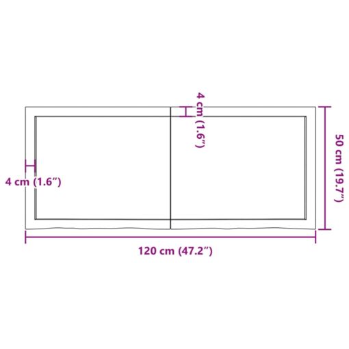Wall Shelf Light Brown 120x50x(2-4) cm Treated Solid Wood Oak - Image 7