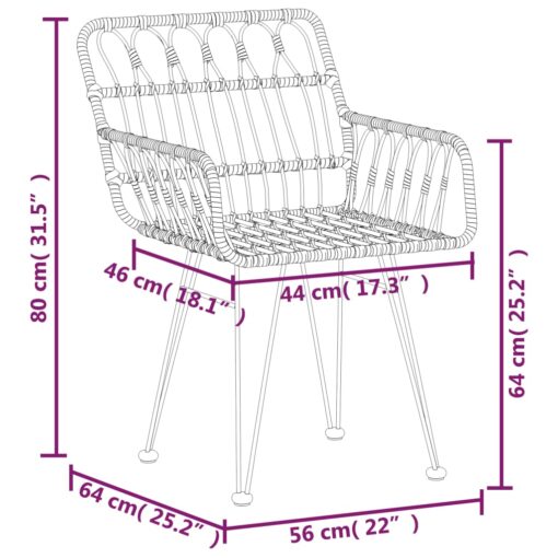 5 Piece Garden Dining Set Poly Rattan - Image 7