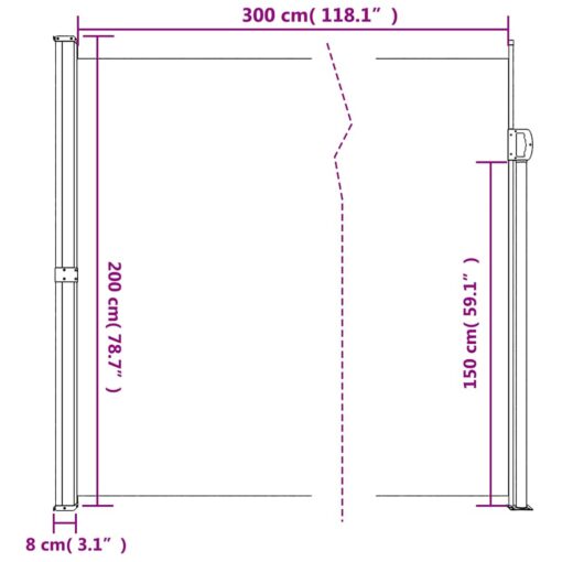 Retractable Side Awning Anthracite 200x300 cm - Image 6