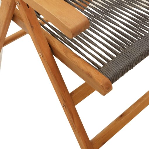 vidaXL Reclining Garden Chairs 4 pcs Grey Solid Wood Acacia - Image 4