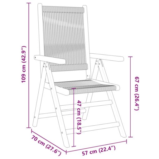 vidaXL Reclining Garden Chairs 4 pcs Grey Solid Wood Acacia - Image 6