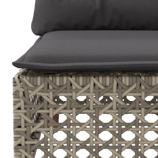 8 Piece Garden Sofa Set with Cushions Grey Poly Rattan - Image 4