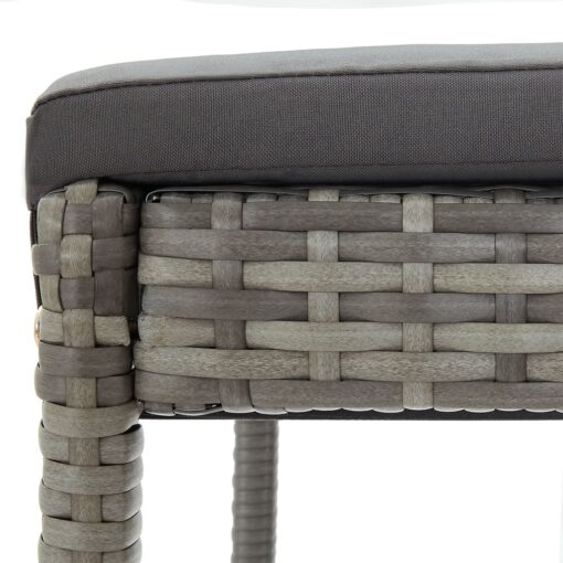 vidaXL 7 Piece Garden Bar Set Grey Solid Wood Acacia and Poly Rattan - Image 5