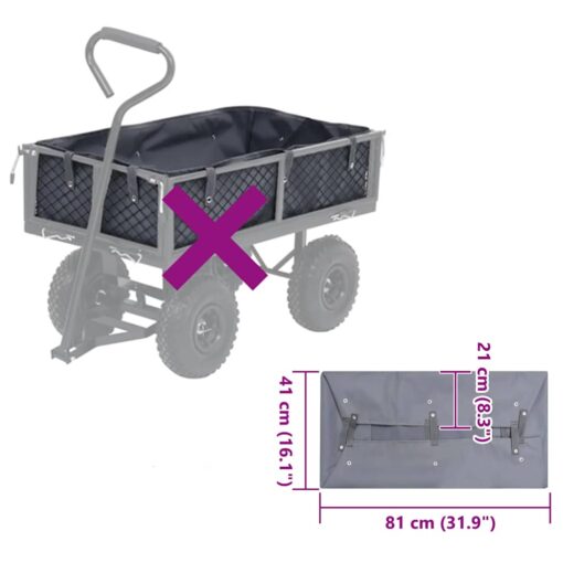 Garden Cart Liner Dark Grey 81x41x21 cm Fabric - Image 2